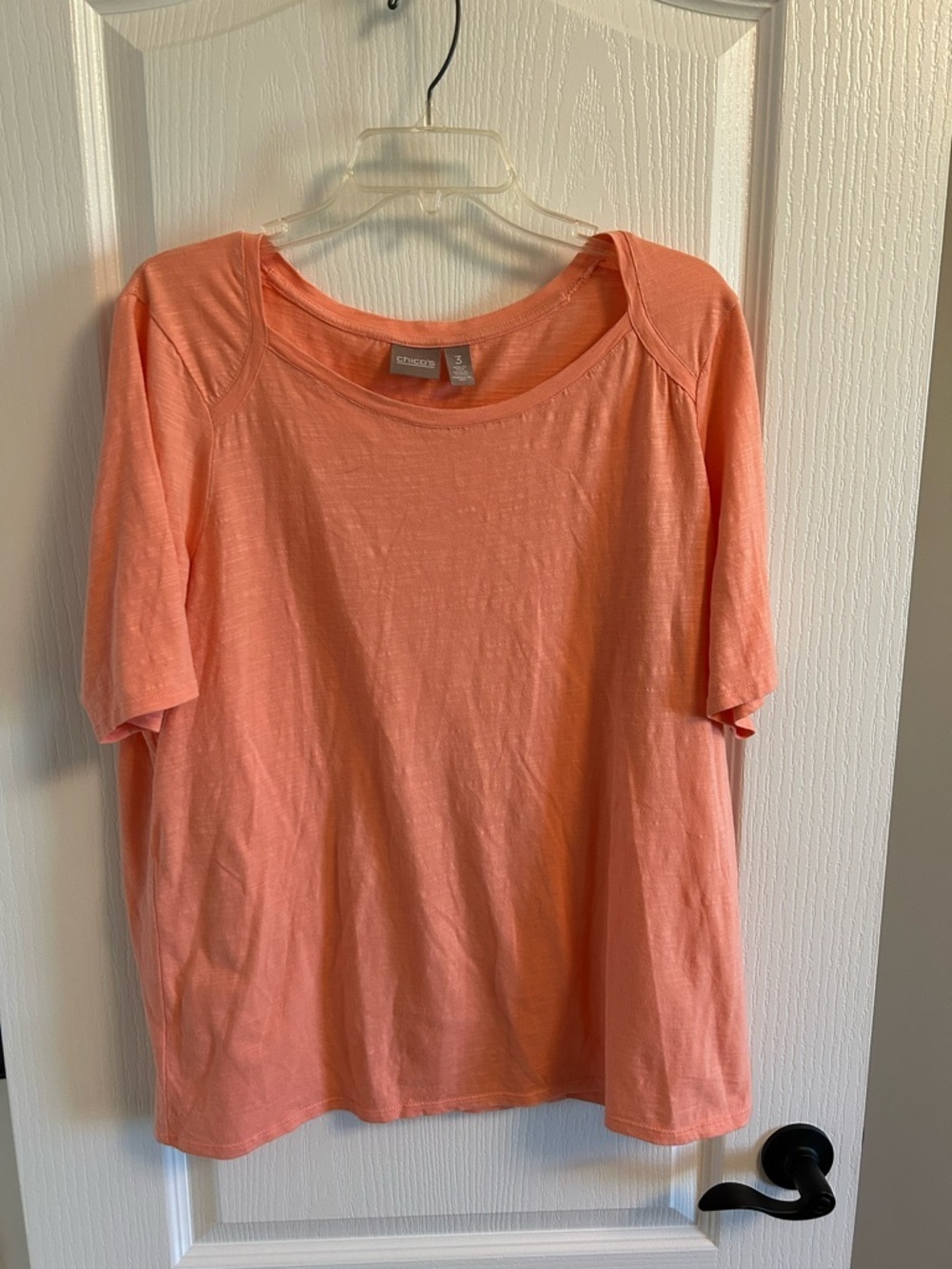 Chico's Coral Short-Sleeve Scoop Neck Tee